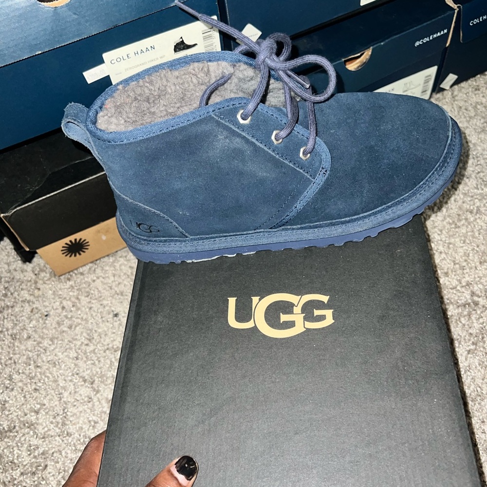 UGG Navy Suede Ankle Boots